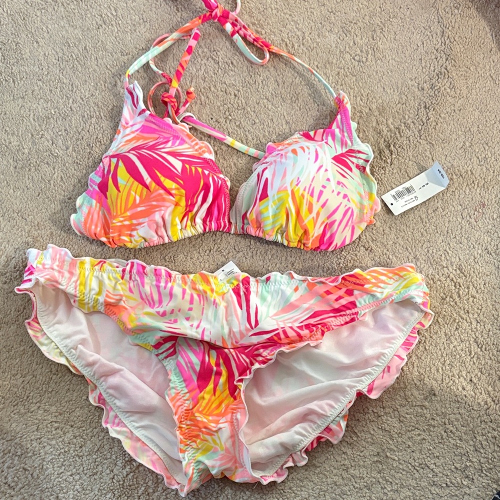 Old Navy Multicolor Tropical Bikini